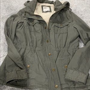 Army green utility jacket